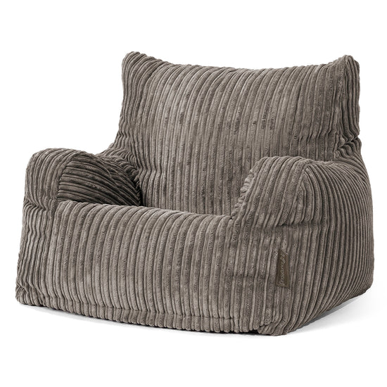 Pouf Fauteuil pour Ados 6-14 ans - Côtelé Anthracite 02