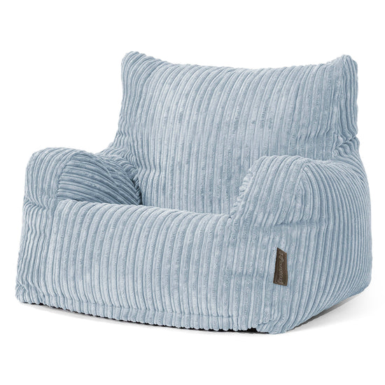 Pouf Fauteuil pour Ados 6-14 ans - Côtelé Bébé Bleu 02