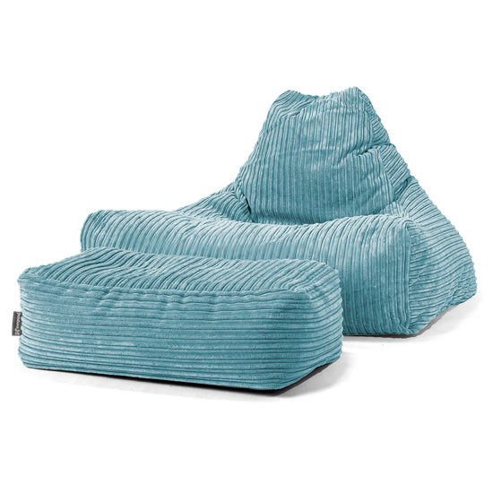 Pouf Fauteuil Relax - Côtelé Mer Égée 02