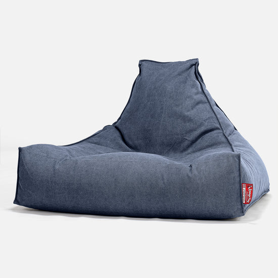 Pouf Fauteuil Relax - Stonewashed Bleu Marine 01