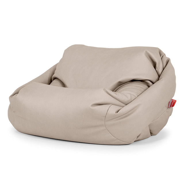 Pouf Fauteuil Sabine - Cuir Végan Ivoire 01