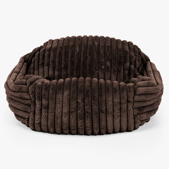 Pouf Fauteuil Sabine - Velours Côtelé Ultra Pelucheux Marron Meuse 01