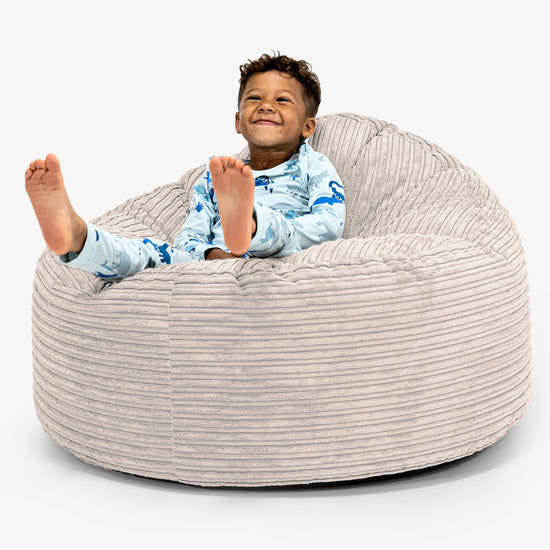 Pouf Géant Câlinou pour Enfants 3-8 ans - Côtelé Crème 01