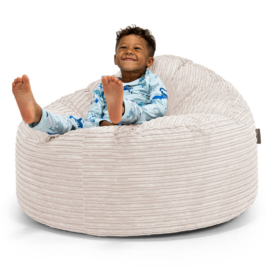 Pouf Géant Câlinou pour Enfants 3-8 ans - Côtelé Crème 01
