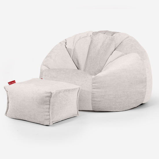 Pouf Poire Classique - Chenille Crème 02