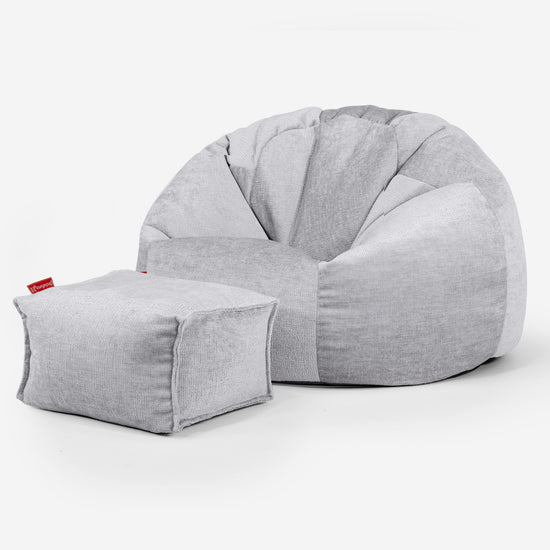 Pouf Poire Classique - Chenille Gris 02