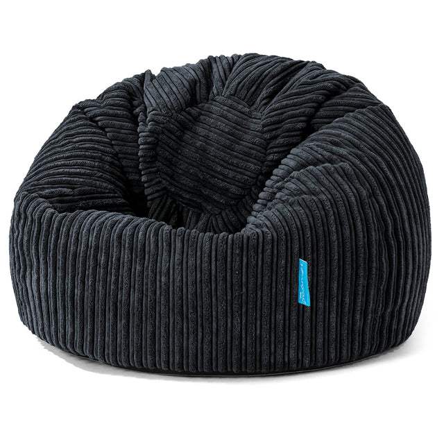 Pouf Poire Classique Enfant 1-5 ans - Côtelé Noir 01