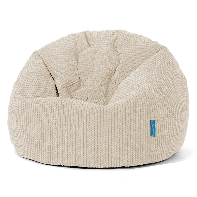 Pouf Poire Classique Enfant 1-5 ans - Velours Côtelé Gaufré Crème 01
