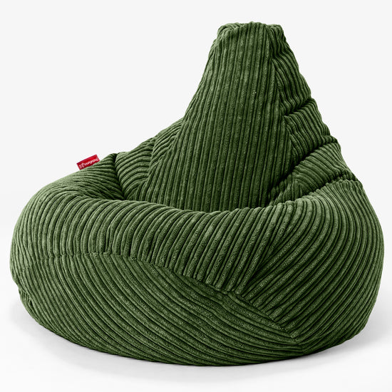 Pouf Poire Gamer - Côtelé Vert Forêt 02