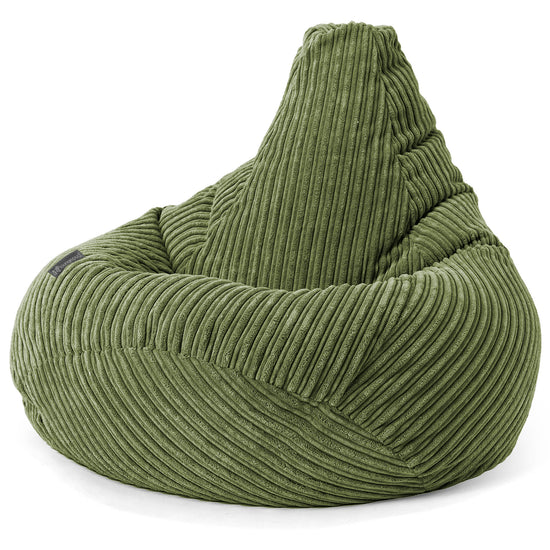 Pouf Poire Gamer - Côtelé Vert Forêt 02