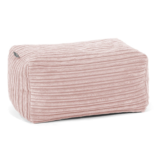 Pouf Repose Pied - Côtelé Rose 01