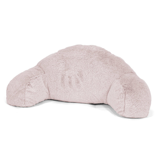 Coussin de Lecture avec Dossier pour Enfants - Fausse Fourrure Lapin Rose Pastel 01