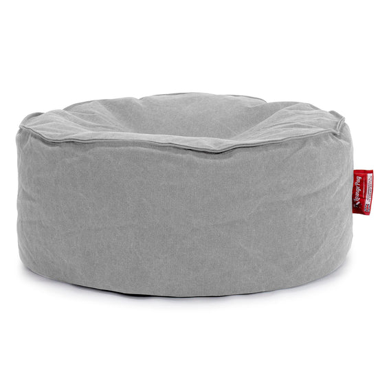 Pouf Design Rond - Stonewashed Gris 01