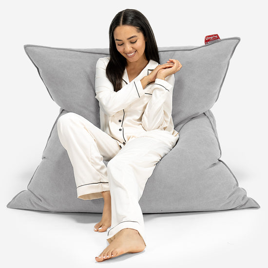 Pouf Géant XXL - Stonewashed Gris 01