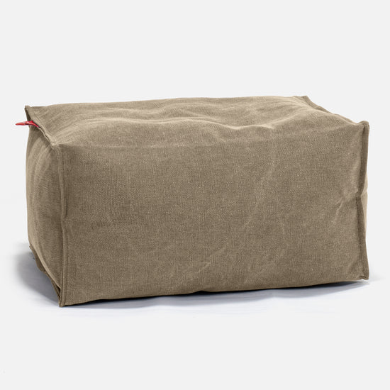 Pouf Repose Pied - Stonewashed Terre Marron 01