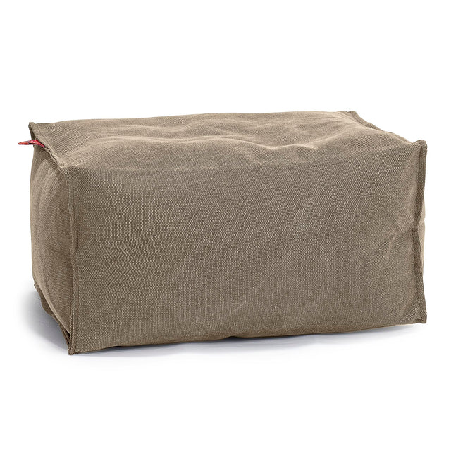 Pouf Repose Pied - Stonewashed Terre Marron 01