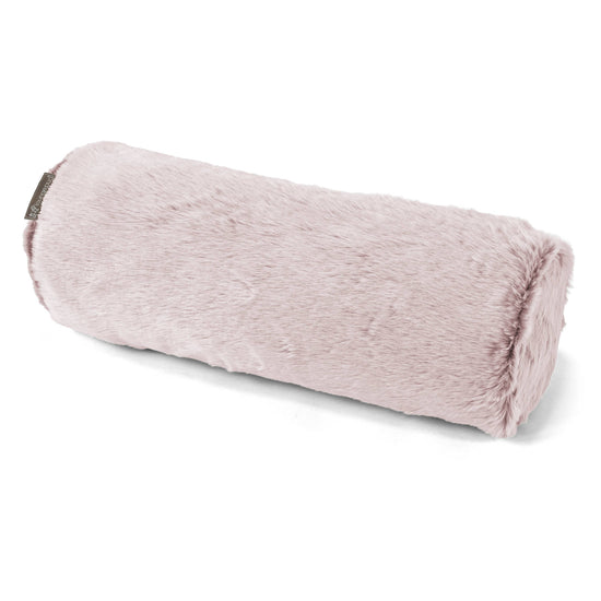 Traversin 20 x 55cm - Fausse Fourrure Lapin Rose Pastel 01