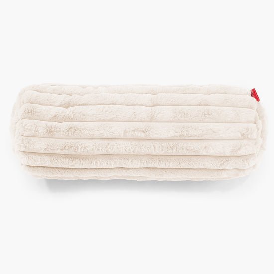 Housse de Traversin 20 x 55cm - Velours Côtelé Ultra Pelucheux Crème 02