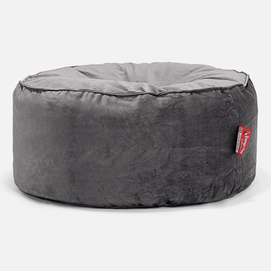 Pouf Design Rond - Velours Anthracite 01