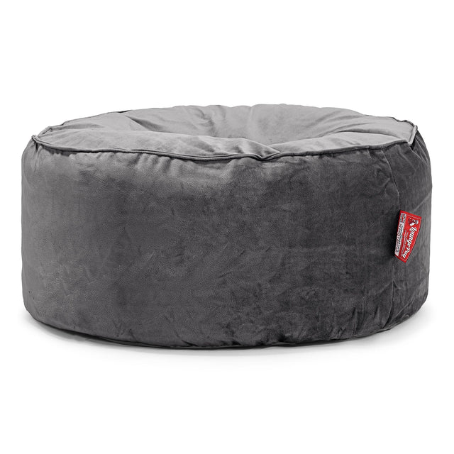 Pouf Design Rond - Velours Anthracite 01