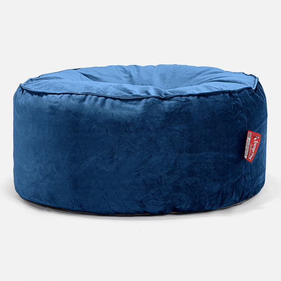 Pouf Design Rond - Velours Bleu Marine 01