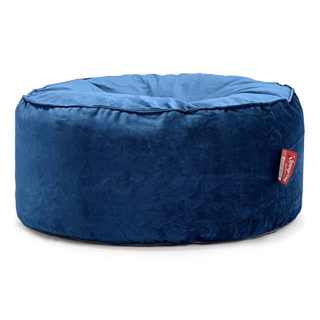 Pouf Design Rond - Velours Bleu Marine 01
