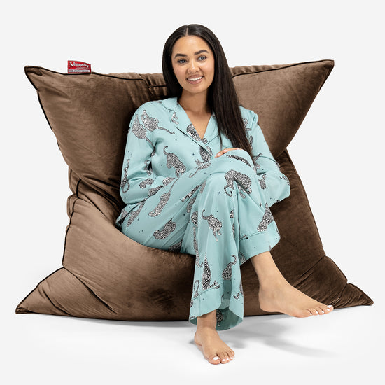 Pouf Géant XXL - Velours Espresso 02