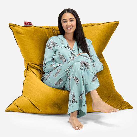 Pouf Géant XXL - Velours Or 01