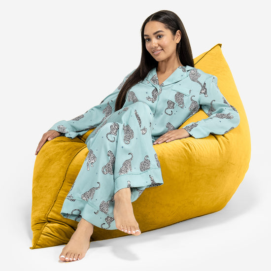Pouf Géant XXL - Velours Or 04