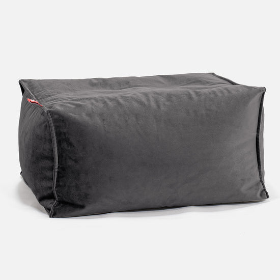 Pouf Repose Pied - Velours Anthracite 01
