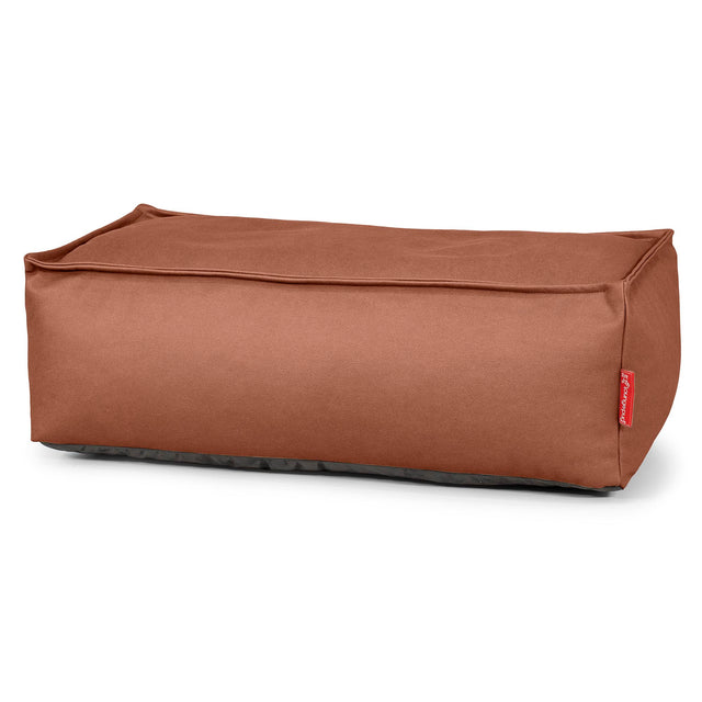 Gros Pouf Repose Pied - Cuir Végan Marron 01