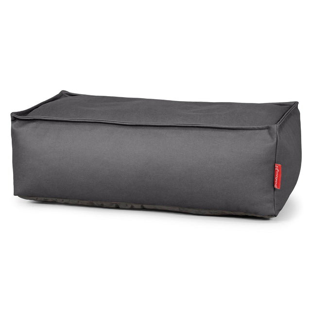 Gros Pouf Repose Pied - Cuir Végan Noir 01