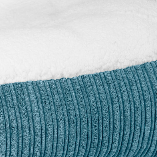 Lit pour Chien, Taille Large - Sherpa & Côtelé Mer Égée 03