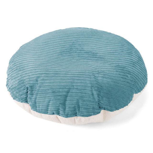 Flexforma Pouf Rond pour Enfant 2-14 ans - Bouclé & Côtelé Mer Égée 01