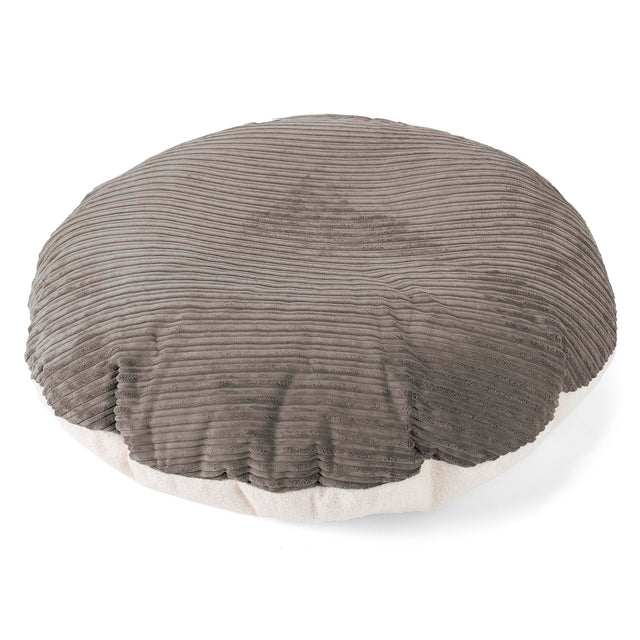 Flexforma Pouf Rond pour Enfant 2-14 ans - Bouclé & Côtelé Anthracite 01