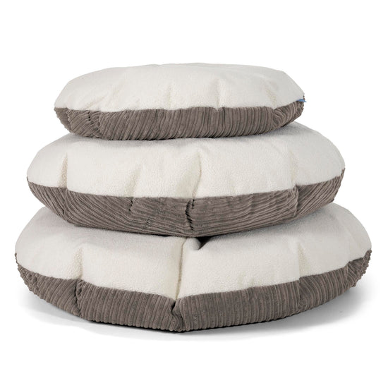 Flexforma Pouf Rond pour Enfant 2-14 ans - Bouclé & Côtelé Anthracite 03