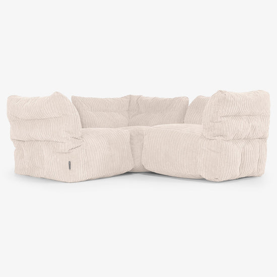 Canapé d’Angle Modulable 3 Places - Côtelé Ivoire 01