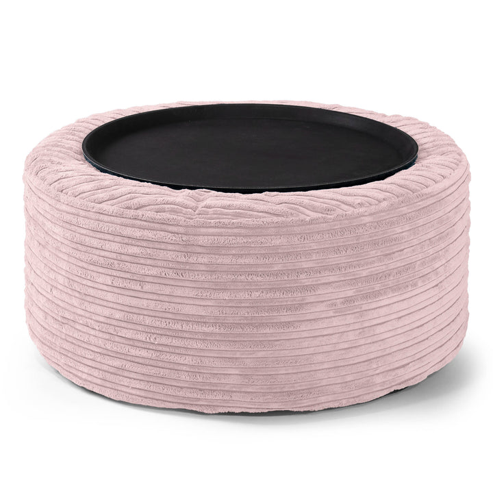 Pouf Ottoman - Côtelé Rose  01