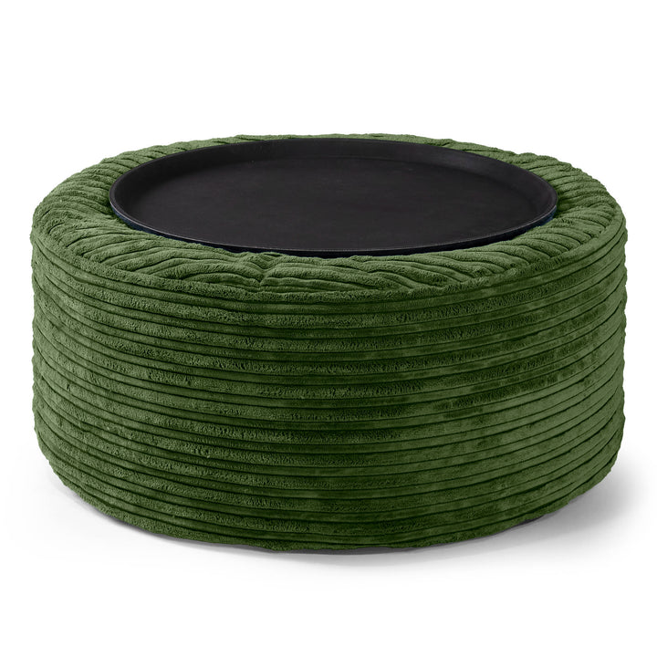 Pouf Ottoman - Côtelé Vert Forêt  01