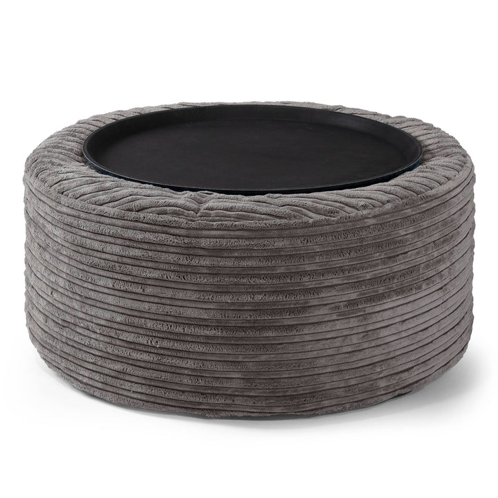 Pouf Ottoman - Côtelé Anthracite  01
