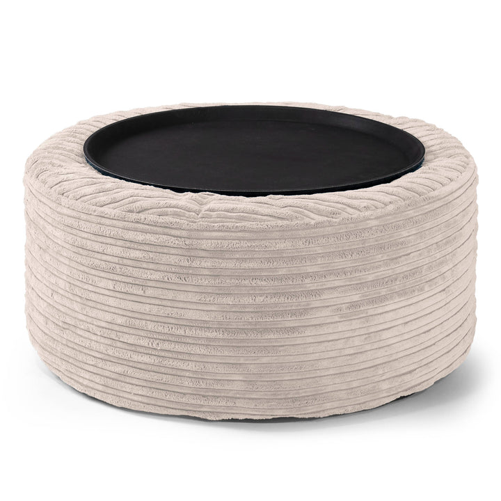 Pouf Ottoman - Côtelé Ivoire  01