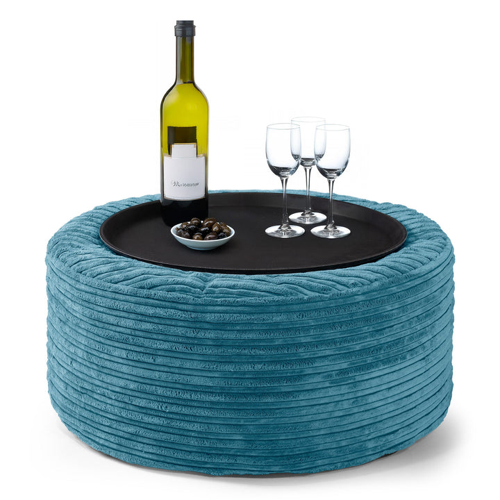 Pouf Ottoman - Côtelé Mer Égée  01