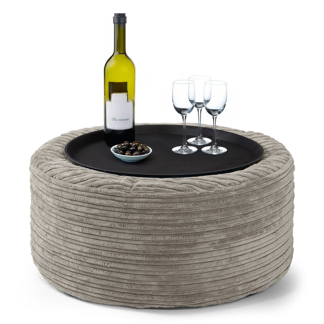 Pouf Ottoman - Côtelé Vison  01
