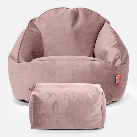 Pouf Chaise Bubble - Velours Rose 02