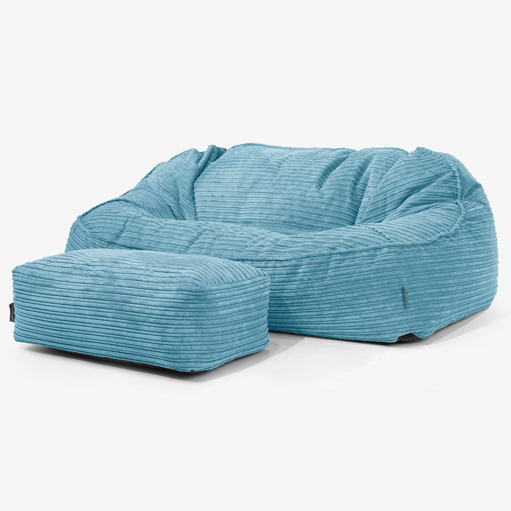 Le Canapé Pouf Géant Doudou - Côtelé Mer Égée 02