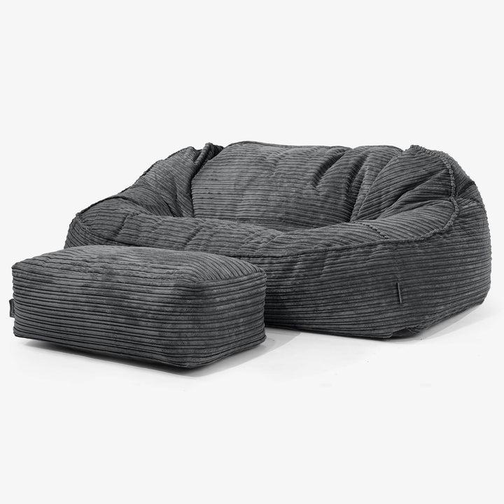 Le Canapé Pouf Géant Doudou - Côtelé Noir 02