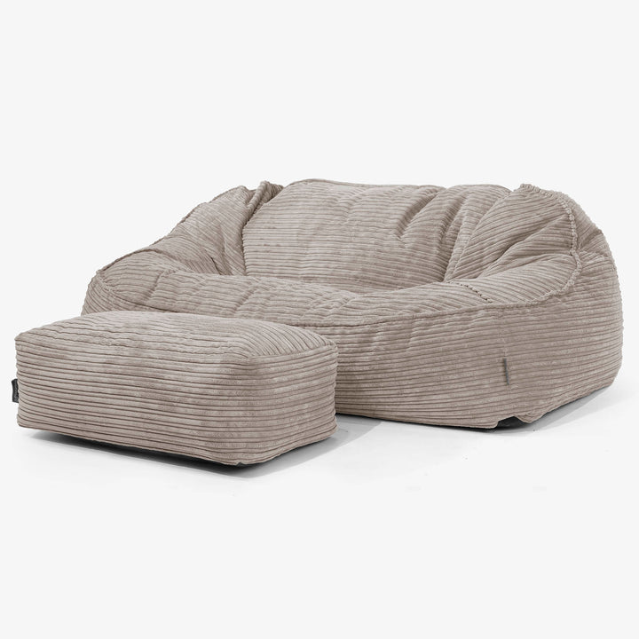Le Canapé Pouf Géant Doudou - Côtelé Grège 02
