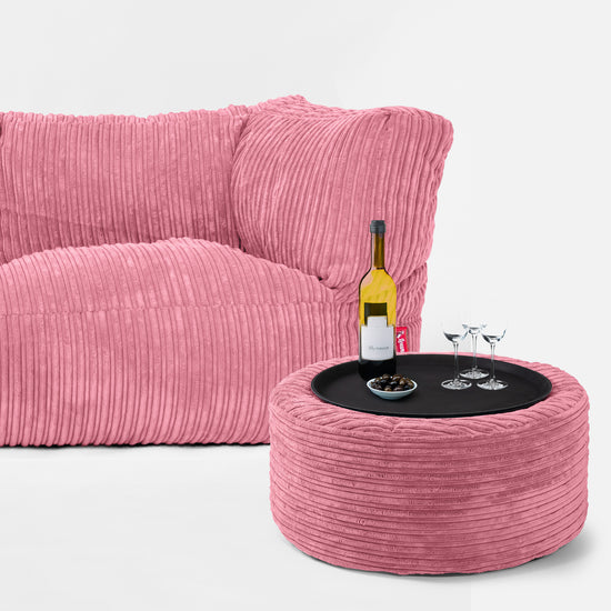 Canapé Pouf Albert 3 places - Côtelé Corail 03