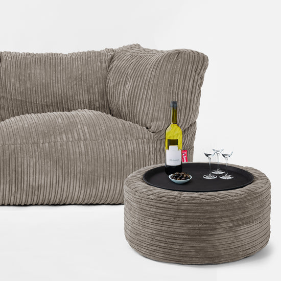 Canapé Pouf Albert 3 places - Côtelé Grège 03
