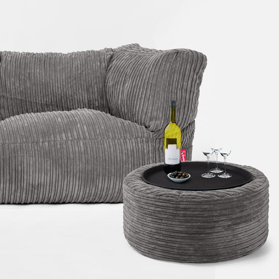 Canapé Pouf Albert 3 places - Côtelé Anthracite 03